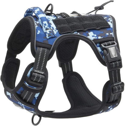 Auroth Tactical Dog Harness for Large Dogs No Pull Adjustable Pet Harness Reflective K9 Working Training Easy Control Pet Vest Military Service Dog Harnesses Army Yellow L38