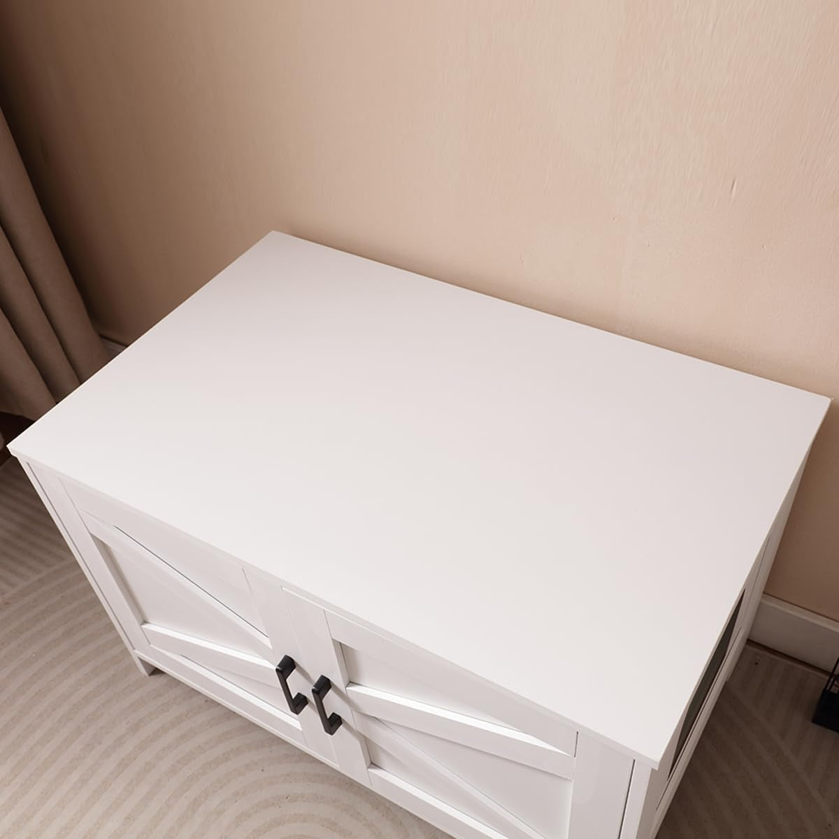 cat-litter-box-enclosure-with-barn-door-wooden-cat-washroom-furniture-litter-box-furniture-hidden-end-side-table-pet-house-multi-functional-double-cabinet-doors-for-bedroom-living-white