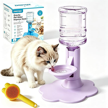 Gravity Cat Water Dispenser Stand - Spill-Proof, Gravity Self Refilling Cat & Dog Water Bowl, Anti-Tip Cat Water Bowl with Suction Base Keeps Water Clean and Fresh for Messy Pets，Blue8