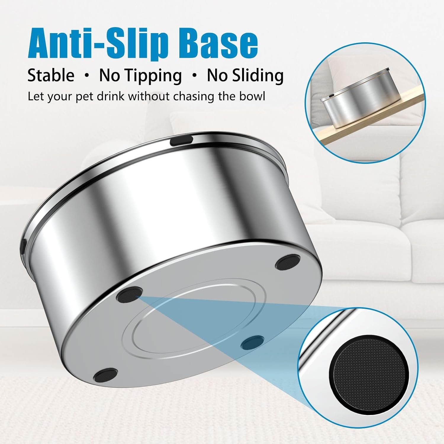 schitec-dog-water-bowl-no-spill-40oz-1-2l-slow-drinking-anti-splash-stainless-steel-dog-bowl-with-floating-disk-spill-proof-pet-travel-water-dispenser-for-sloppy-messy-drinkerslight-gray