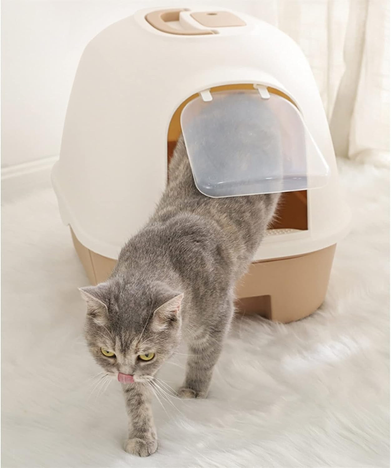 dog-potty-training-toilet-fully-enclosed-hooded-litter-pan-with-front-entry-odor-close-door-cat-litter-box-scoop-suppliea