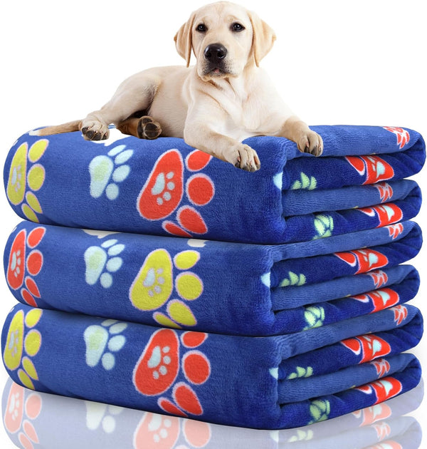 Rezutan Dog Blankets for 3 Pack Large Medium Pet Cat, Soft Fuzzy Washable Blanket, Comfort Flannel Suitable for Dogs Kennels & Beds, Sofas, Furniture, Gifts Puppy Essentials, 41 X 31 Inch, Black30