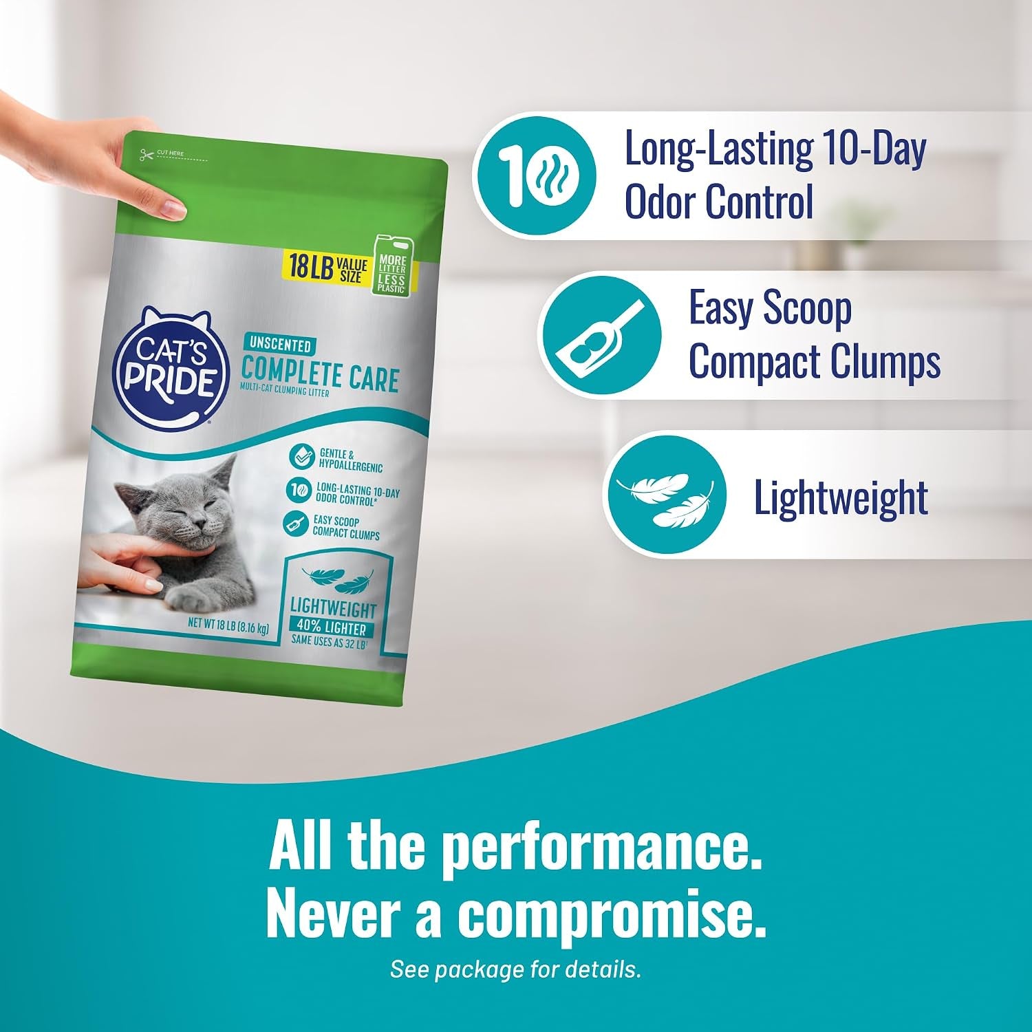 cats-pride-premium-lightweight-clumping-litter-complete-care-up-to-10-days-of-powerful-odor-control-hypoallergenic-multi-cat-unscented-18-pounds