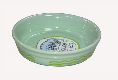 Fixturedisplays® 6X6X1.2" Ceramic Pet Bowl Highend Dog Cat Bowl Porcelain Dog Cat Feeder Puppy Bowl 122593