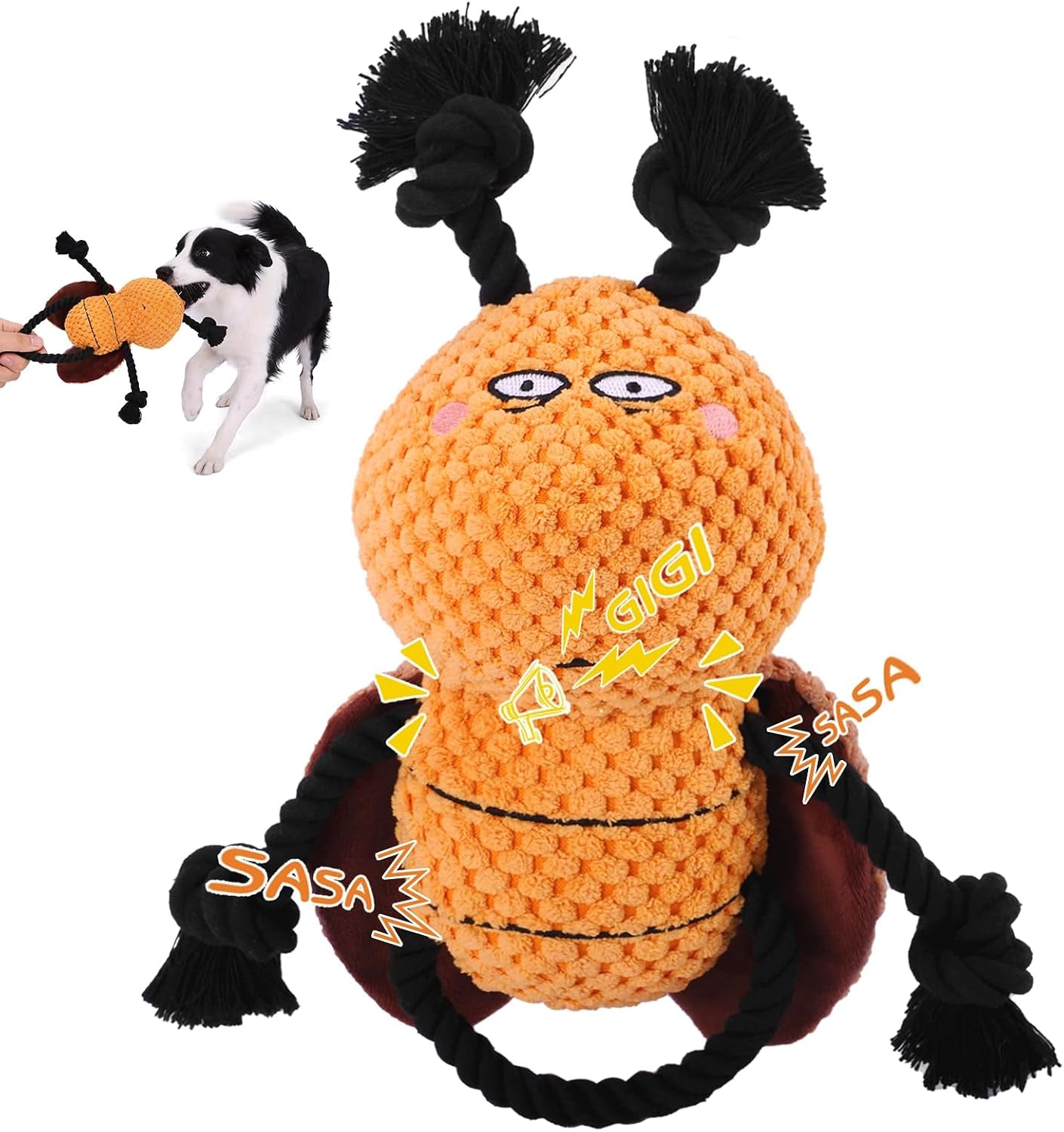 yipetor-cockroach-squeaky-dog-toy-puppy-rope-chew-toy-for-medium-dogs-anti-boredom-tug-of-war-machine-washable-teeth-cleaning-crinkle-paper-plush-toy-separation-anxiety