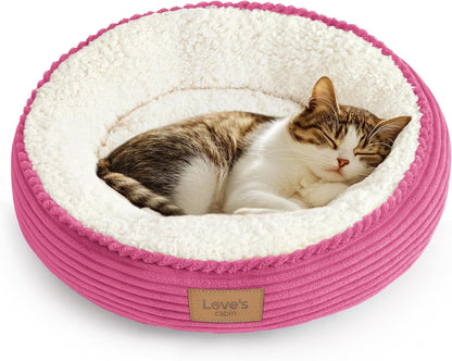 Love'S Cabin round Donut Cat and Dog Cushion Bed, 20In Bed for Cats or Small Dogs, Anti-Slip & Water-Resistant Bottom, Super Soft Durable Fabric Pet Beds, Washable Luxury Cat & Dog Bed Gray53