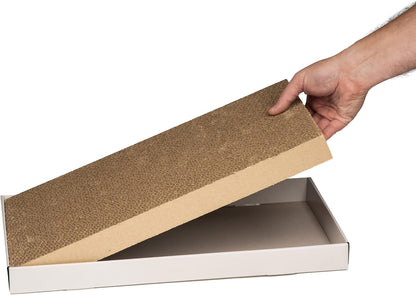 Amazon Basics Corrugated Cardboard Cat Scratcher, Scratching Board, Reversible, 17.4" X 10", White, 4-Pack3