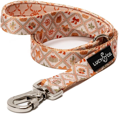 Lucy & Co. Cheery Cherries - Designer Dog Leash for Small to Large Dogs - Padded Handle for Comfort - Large, Red Gingham Cherries - 5 Foot19