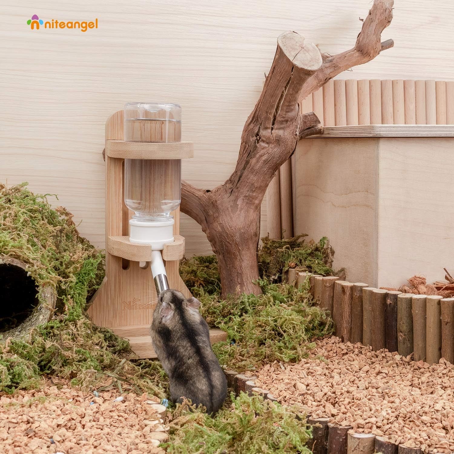 niteangel-hamster-water-bottle-with-stand-4oz-120ml-capacity-leak-proof-adjustable-height-far-away-cage-mess-wet-bedding-water-dispenser-for-syrian-dwarf-hamster-gerbils-mice-rat-or-small-pets