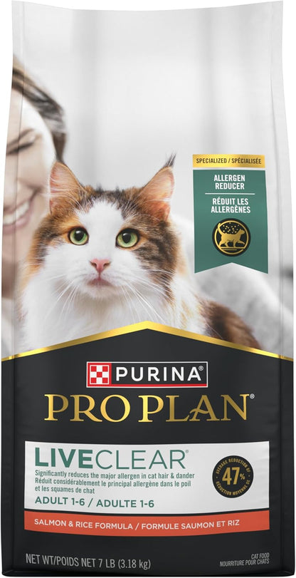 Purina Pro Plan Allergen Reducing, High Protein Cat Food, LIVECLEAR Salmon and Rice Formula - 7 Lb. Bag4