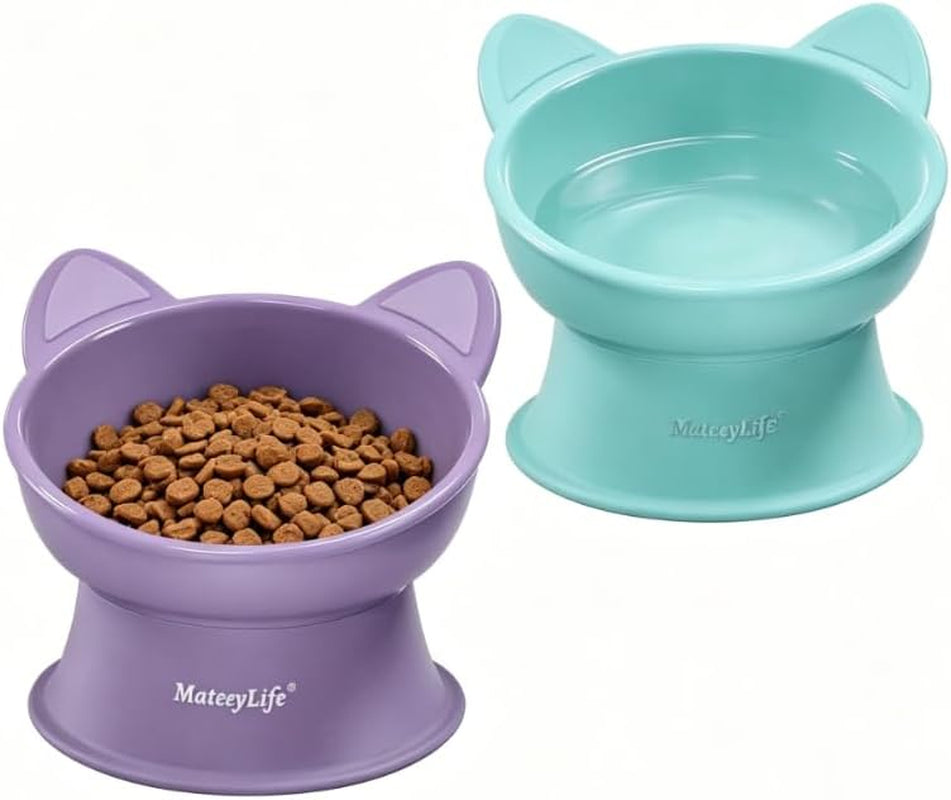 mateeylife-2-pack-elevated-cat-food-bowls-for-indoor-cats-kittens-raised-food-and-water-bowl-set-whisker-friendly-anti-vomit-feeding-pet-bowls-6-oz-each-dishwasher-safe-white-grey