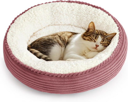 Love'S Cabin round Donut Cat and Dog Cushion Bed, 20In Bed for Cats or Small Dogs, Anti-Slip & Water-Resistant Bottom, Super Soft Durable Fabric Pet Beds, Washable Luxury Cat & Dog Bed Gray57