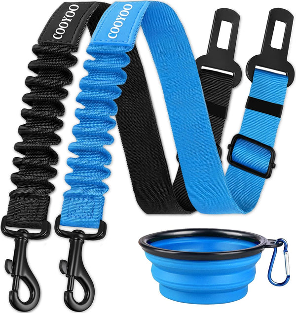 COOYOO Dog Seat Belt, Durability Retractable Dog Car Harness Adjustable Dog Seat Belt for Vehicle Nylon Pet Safety Seat Belts Heavy Duty & Elastic (1 Pack Black)29