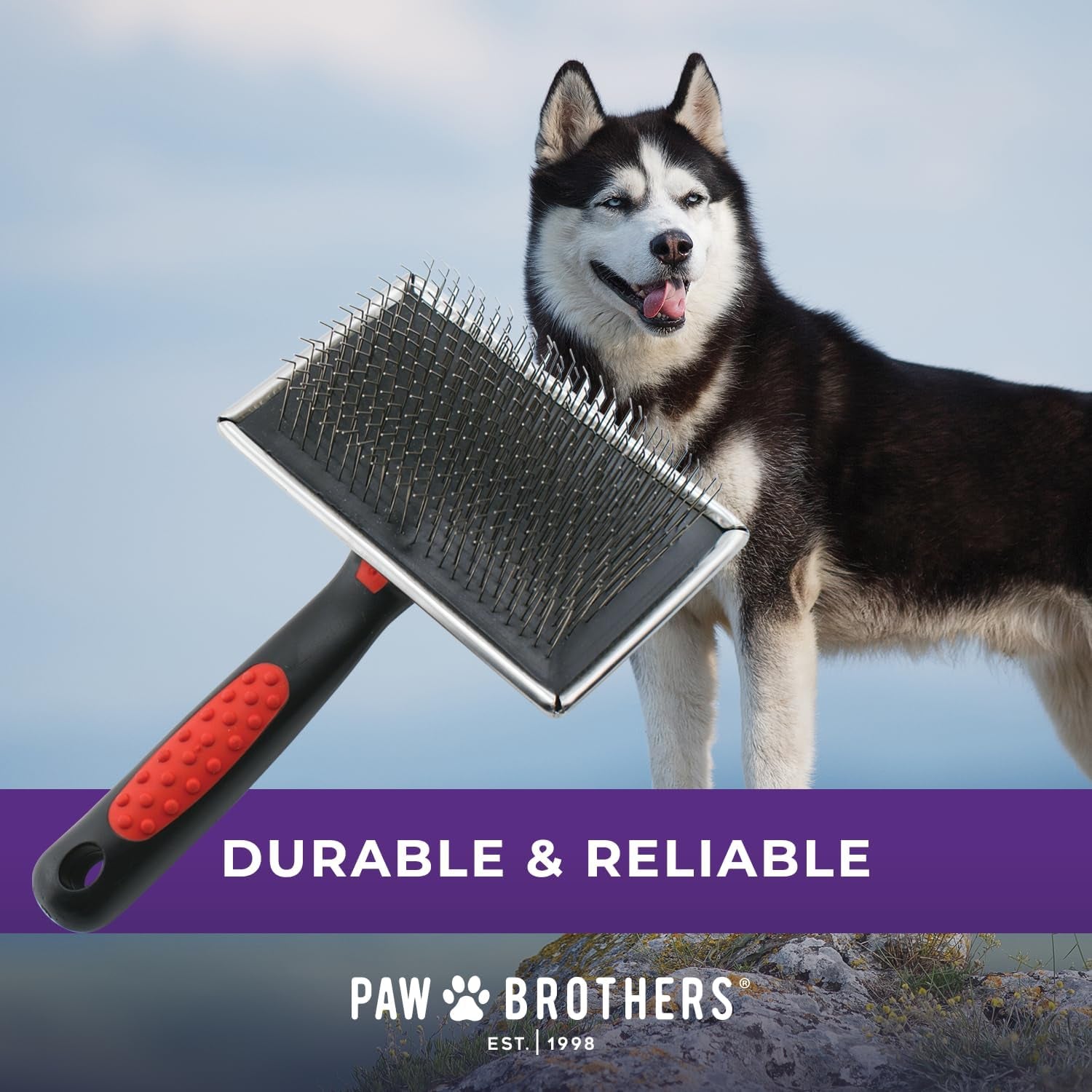 paw-brothers-professional-grade-extra-long-slicker-brush-ergonomic-handle-removes-loose-undercoat-and-tangles-for-dogs