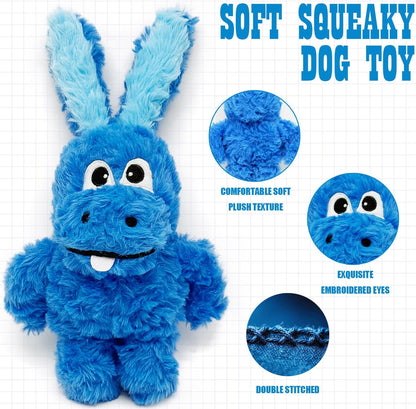 Donkey Squeaky Plush Dog Toy for Small Medium Large Dogs, Blue | Stuffed Plush, Crinkle, Squeaky, Lightweight, for Tug and Chew, Indoor Outdoor Play Keep Dog Busy, Birthday Gift3
