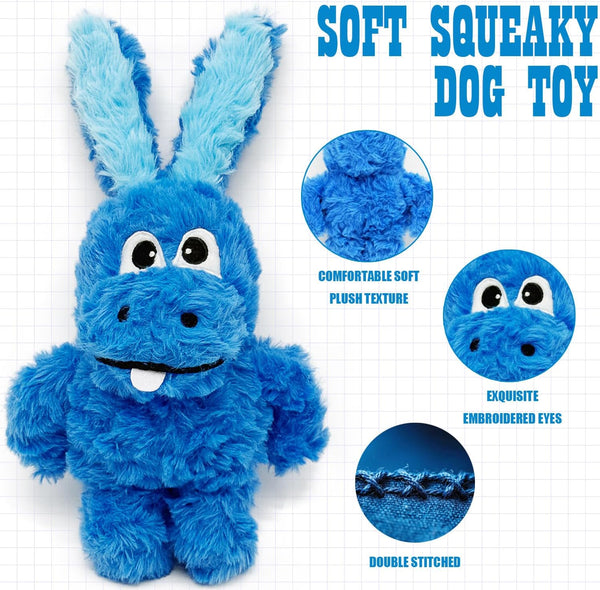 Donkey Squeaky Plush Dog Toy for Small Medium Large Dogs, Blue | Stuffed Plush, Crinkle, Squeaky, Lightweight, for Tug and Chew, Indoor Outdoor Play Keep Dog Busy, Birthday Gift3