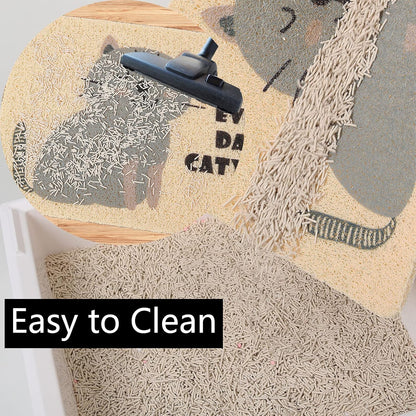 Cat Litter Mat Trap, Pet Food Catching Placemat, Super Cute Easy to Clean 24"×16" Large Durable for Cats and Dogs - Everyday Is Catyrday5