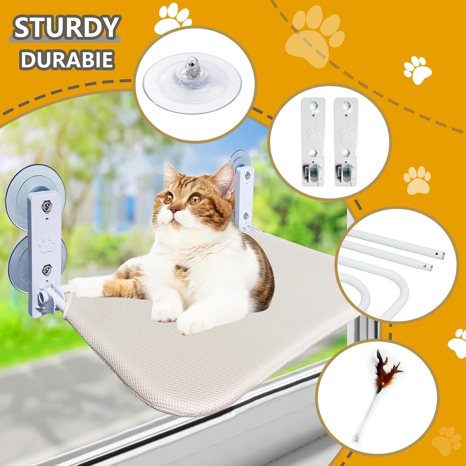cat-window-perch-seat-hammock-foldable-hammock-with-4-strong-suction-cups-easy-to-assemble-and-cat-wand-cream