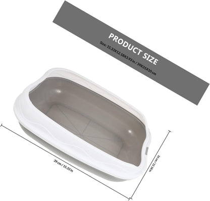 Wakauto Kitten Litter Pan Anti-Splash Durable Cat Litter Basin Semi-Enclosed Grey Pet Toilet for Indoor Kitten Training and Housebreaking2
