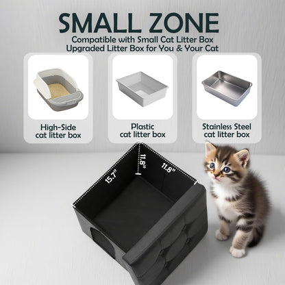 MEEXPAWS Cat Litter Box Enclosure Furniture Hidden for Small Cat, Washroom Bench Cabinet |16 X 12X13 In| Dog Proof | Waterproof inside | Easy Clean Assembly | Odor Control | Litter Box Not Include3