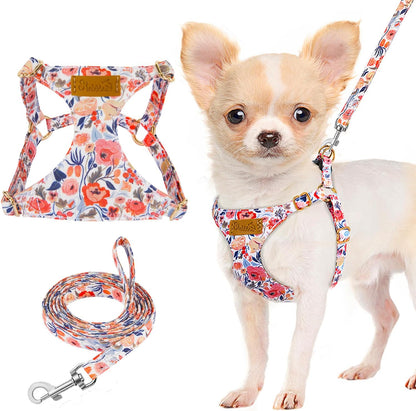 Lukovee No Pull Puppy Harness and Leash Set - Adjustable Lightweight Soft Suede Pet Harness Vest, with Snap Buckle & 51In Leash for Small Medium Dogs (Pink Rose, XXS)9