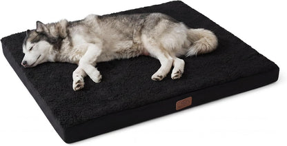 Bedsure Washable Dog Beds Large Sized Dog with Comfy Sherpa, 36X27In Grey | Orthopedic Egg Crate Foam,Comfort Support Flat Rectangle Pet Mat,Non-Slip Bottom,Removable Cover,For Large Breed up to 55 Lbs17
