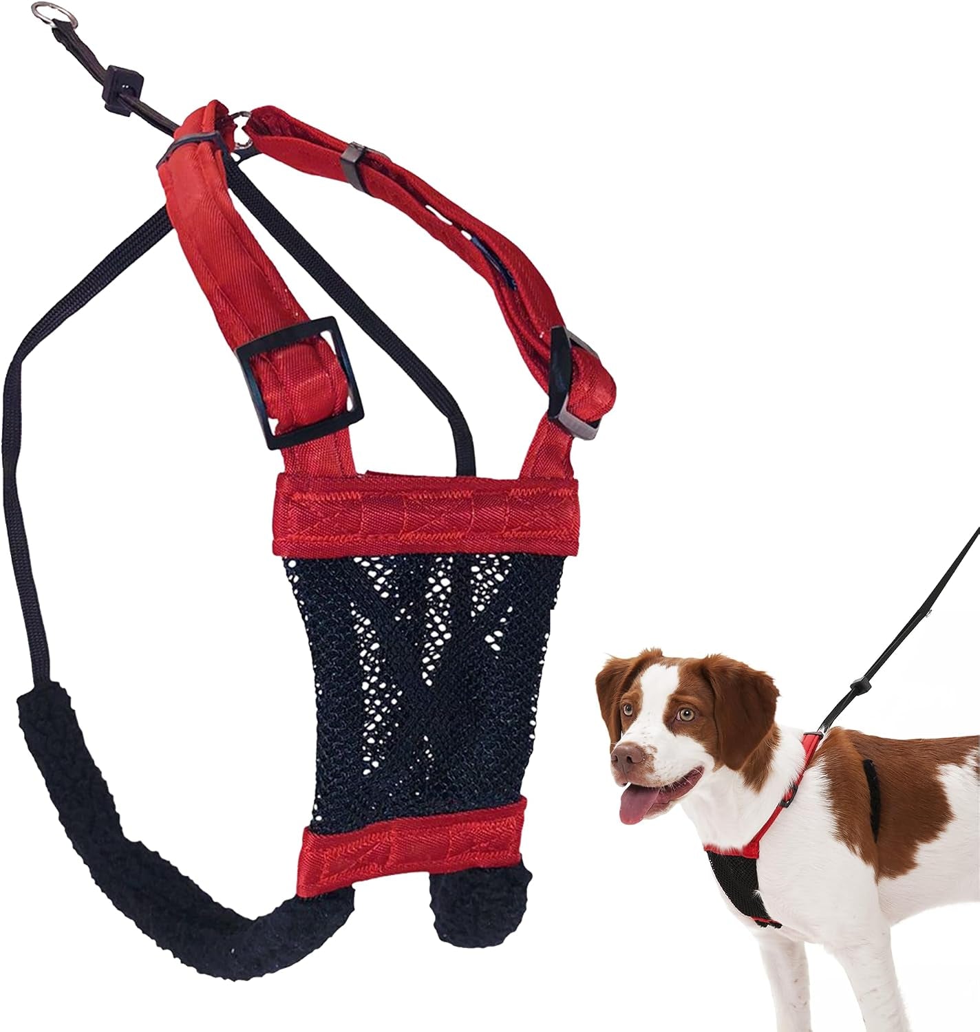 sporn-no-pull-dog-harness-durable-nylon-mesh-harness-for-large-dogs-no-choke-design-padded-restraint-sleeves-adjustable-fit-easy-on-off-large-xl-for-extra-large-breeds-black