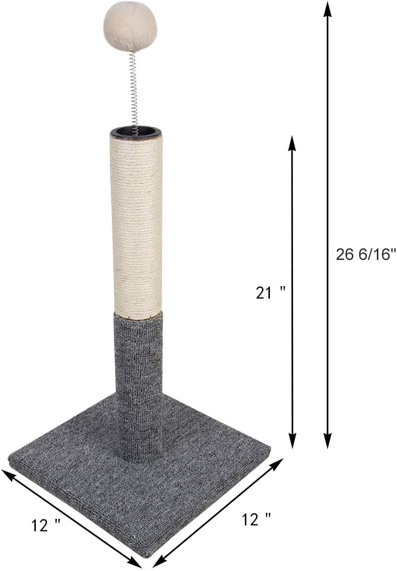 cat-scratching-post-with-carpet-botton-base-and-spring-teasing-toy-ball-for-indoor-cats-and-kittens-grey