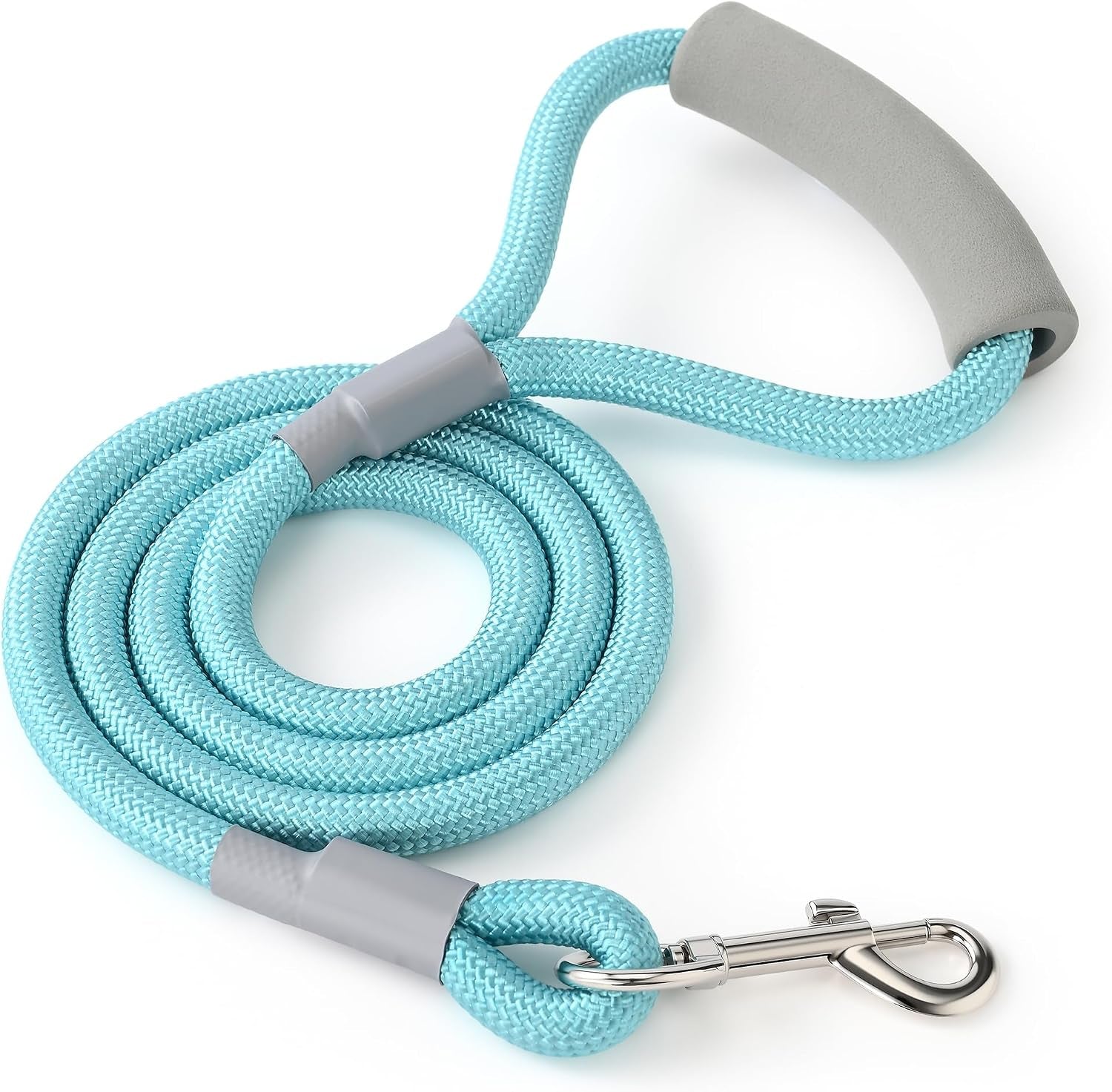 mile-high-life-dog-leash-6ft-x-1-2in-pink-with-padded-handle-heavy-duty-nylon-rope-leash-with-soft-handle-steel-tips-comfortable-grip-for-daily-walks-with-small-to-large-dogs