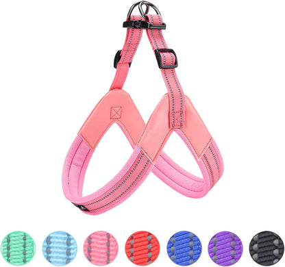 EXCELLENT ELITE SPANKER No Pull Dog Harness Step-In Adjustable Reflective Vest Soft Padded Easy Pet Chest Strap with Leash Clips for Small Medium Large Dogs Walking Training(Pink-S)1
