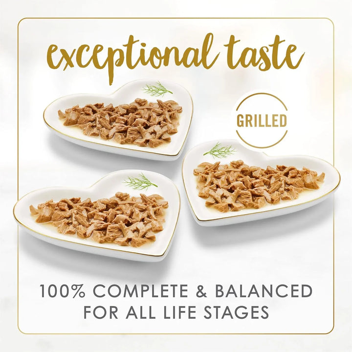 Grilled cat food in heart-shaped bowls, exceptional taste, complete & balanced for all life stages+2