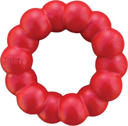 KONG Ring - Natural Rubber Ring Toy for Healthy Chewing Habits - Chew Toy Supports Dog Dental Health - Dog Toy Supports Instincts during Playtime - for Small/Medium Dogs1