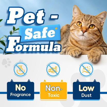LMJP Crystal Cat Litter for Long-Lasting Odor Control, Non-Clumping, 17.2Lb | 4 Months Supply, Unscented, Rapid Water Absorption, Low Tracking, Low Dust, Lightweight, Blue & White Silica, 4 Pack of 4.3Lb5