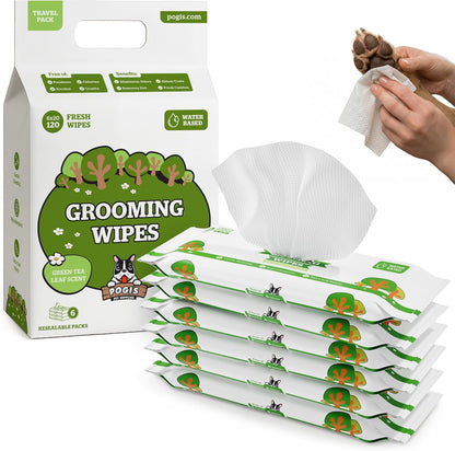 Pogi’S Dog Grooming Wipes – Hypoallergenic Pet Wipes for Paws, Body & Butt – Cleaning & Hydrating, Fragrance Free, 100 Count10