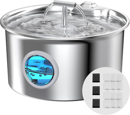 Cat Water Fountain Stainless Steel: 2.6L Cat Fountain for Drinking - Pet Water Fountain for Cats Indoor - Automatic Pet Water Dispenser Bowl - Best Auto Feeding Supplies Gift for Small Dog Large Kitty10