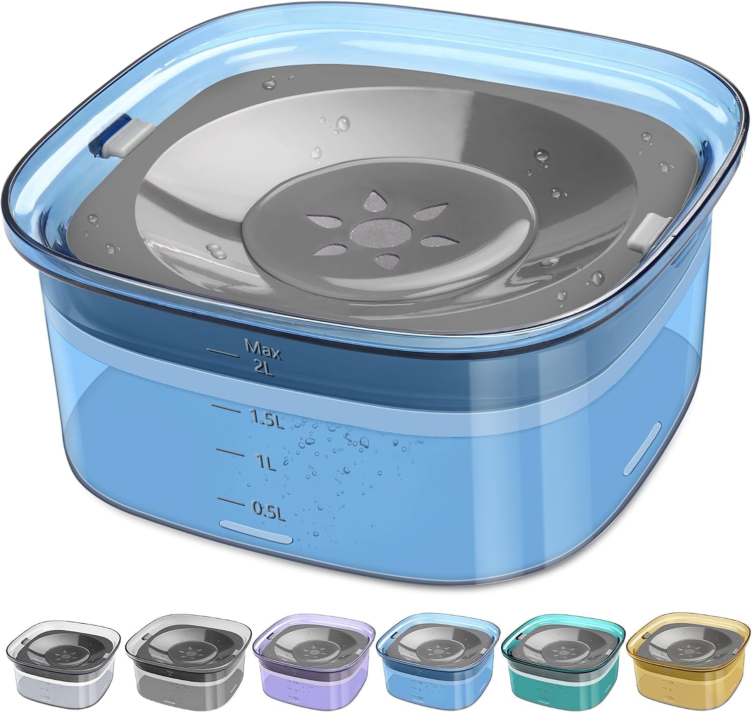upsky-70oz-dog-water-bowl-2l-no-spill-dog-bowls-large-capacity-spill-proof-slow-water-feeder-no-splash-pet-water-dispenser-vehicle-carried-travel-slow-drinking-bowl-for-messy-drinkers