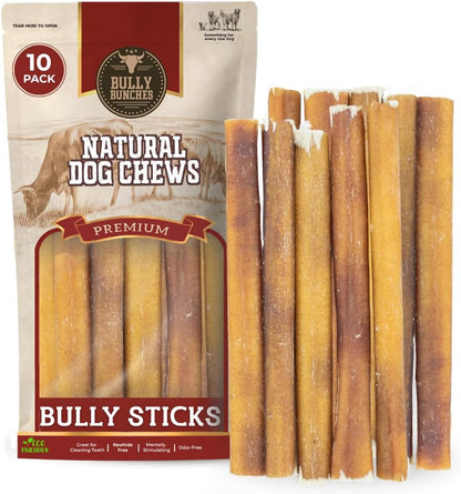 Bully Bunches Premium (6" Standard - 5 Pack) Odor-Free Bully Sticks for Small to Medium Dogs & Puppies - Consistently Sized, Long Lasting Chews for Oral Care - All Natural, 100% Beef Dog Treats13