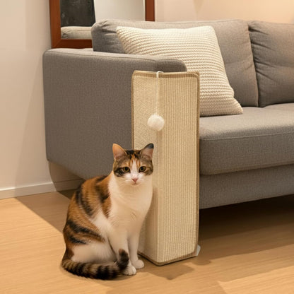 PETKARAY 27.9'' Cat Scratching Post for Couch Corner, Furniture Protector | Under-Furniture Cat Scratcher, Natural Sisal Scratch Pad, anti Scratch Couch Protector for Indoor Cats with Toy Ball9