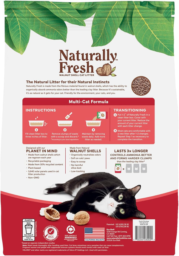 Naturally Fresh Cat Litter Made from Walnut Shells, Unscented, Multi-Cat, Upcycled, Low Dust, Sustainable, 30 Lbs6