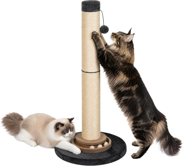 Heavy Duty Cat Scratching Post, 35 Inch Tall Cat Scratcher Cat Tree Tower with Hanging Ball for Indoor Cats Adults,Sisal Scratching Post with Toys2