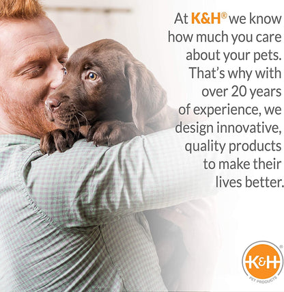 K&H Pet Products Coolin' Pet Cot, Outdoor Cooling Elevated Dog Cot for Large Dogs, Raised Bed with Cool-Core Center, Portable Pet Platform with Heavy-Duty Metal Frame - Large Gray/Blue9