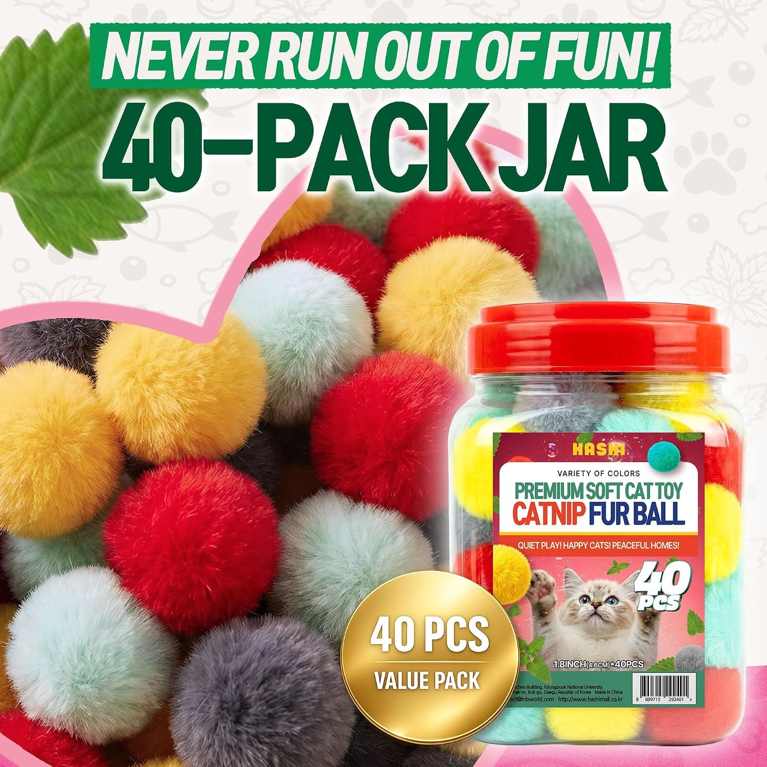 ha-shi-40-count-catnip-fur-balls-for-indoor-cats-1-8-inch-soft-plush-interactive-kitten-toy-quiet-night-play-colorful-fuzzy-poms