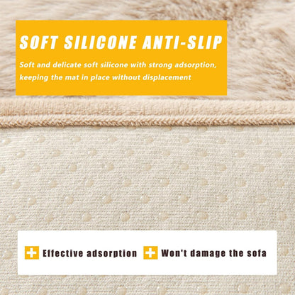 Calming Dog Bed for Couch, 29.5 X 29.5 Inch, Non-Slip Rabbit-Velvet Dog Sofa Mat for Furniture Protector, Perfect for Small, Medium Dogs and Cats (Khaki, Medium)5