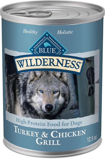 Blue Buffalo Wilderness Grain Free Adult Wet Dog Food, Beef & Chicken Grill, 32G Protein per Can, 12.5 Oz. Can (Pack of 12)18