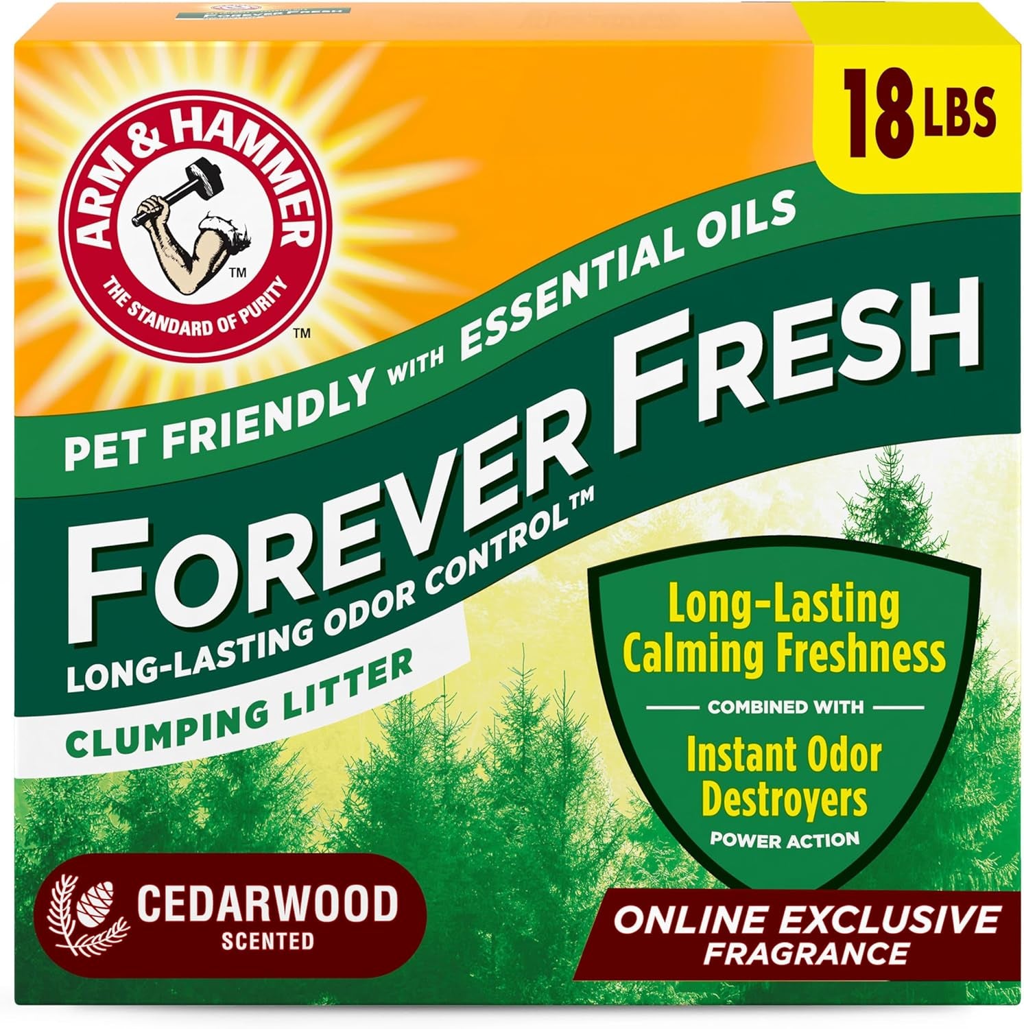 arm-hammer-forever-fresh-clumping-cat-litter-lavender-multicat-cat-litter-odor-control-18lb-with-20-more-lavender-freshness-with-essential-oils