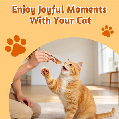 Just Try Pumpkin Lickable Cat Treats with Taurine, 20 Tubes | Soft Texture Supports Healthy Digestion and Gut Health. Ideal for Indoor and Senior Cats Daily Treat Time4