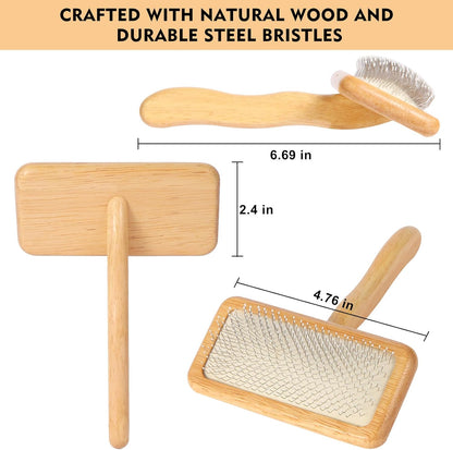 Slicker Brush for Dogs & Cats, Dog & Cat Brush for Shedding & Grooming | Deshedding Tool, Loose Fur Removal, Undercoat Removal, Gentle Coated Tips, Air-Cushion Pad, Long & Short Hair Pet, Detangling3