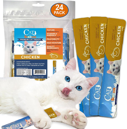 Scoochie Pet Cat Lick Treats, Chicken Salmon & Beef, 0.5Oz, 12 Pack | Variety Pack, Chicken, Salmon, Beef, Creamy Puree, No Chewing, Great for All Cats Especially Seniors13