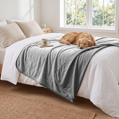 Waterproof Blanket for Dogs - Reversible Furniture Protector | TPU Leak-Proof Liner, Soft Velvet & Flannel Pet Throw, Machine Washable, for Couch and Bed, 52" X 82", Beige/Khaki14