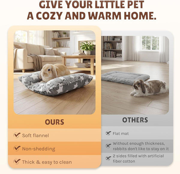 16.5 X 18In Washable Soft Rabbit Bed, Thickened and Softer Bunny Bed, Double-Sided Plush Rabbit Beds,Bed for Bunny,Bunny Beds for Rabbits Indoor3
